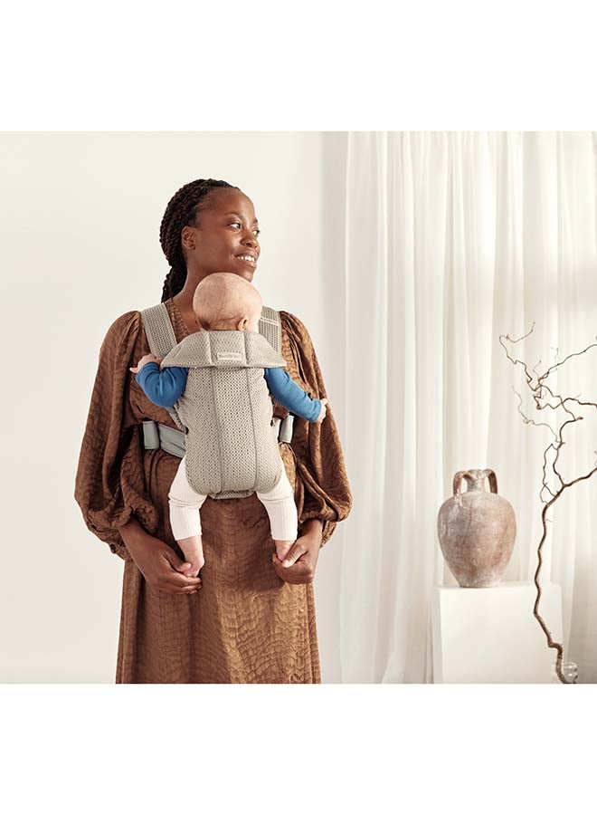 BABYBJORN حمالة أطفال ميني، شبكة 3D، رمادي بيج - Image 4